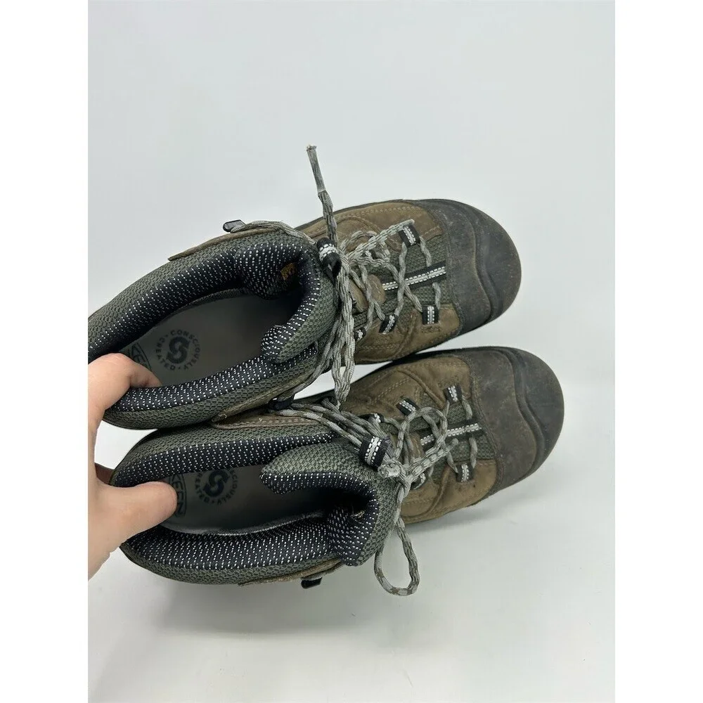 KEEN Utility Braddock Mid Waterproof Steel Toe Work Boots Brown/Green Size 12D